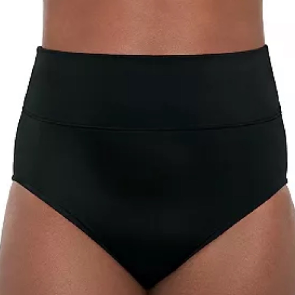 NEW Trimshaper Swimwear Look Trim & Feel Slim Black 24W Bikini Bottoms Swimsuit